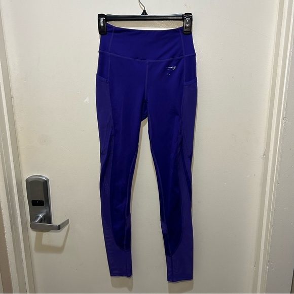 Gymshark Purple Mesh Panel Side Pocket Leggings Size XS - Picture 1 of 11